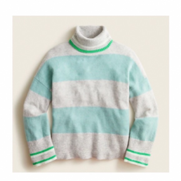 J. Crew Stripped Turtleneck Sweater In Super Soft Yarn - Picture 13 of 13